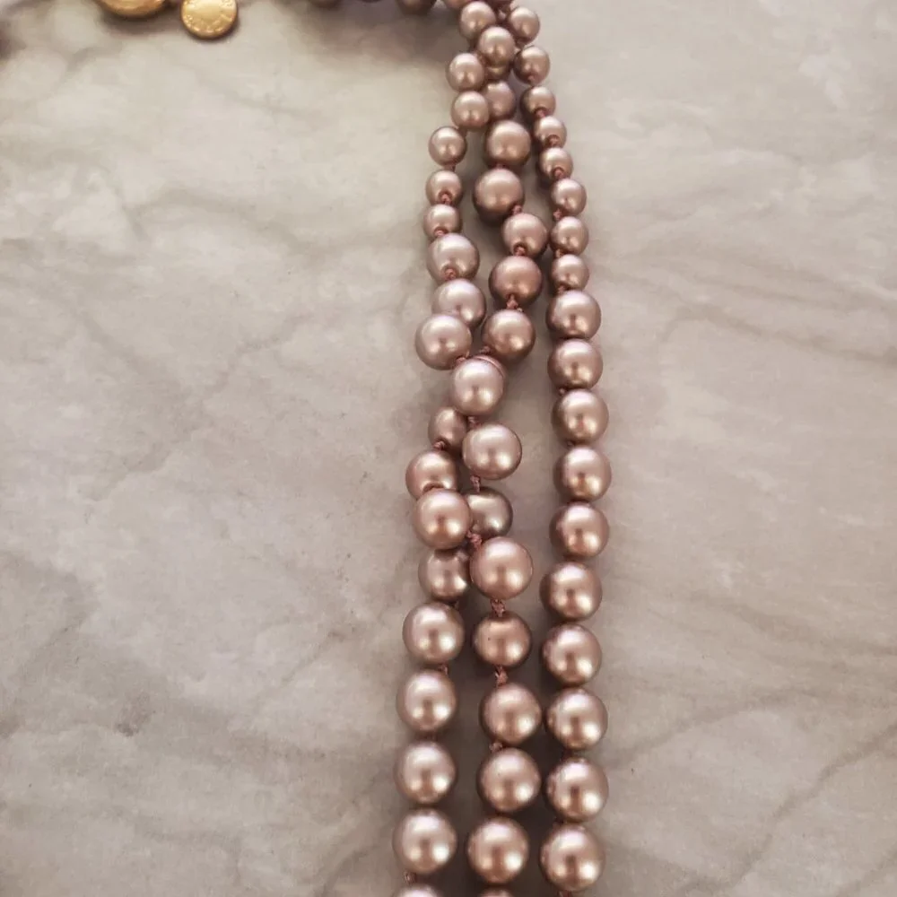 🍾 Rare HTF Vintage J.Crew Gold Pearl Twisted Statement Wedding Twisted Hammock